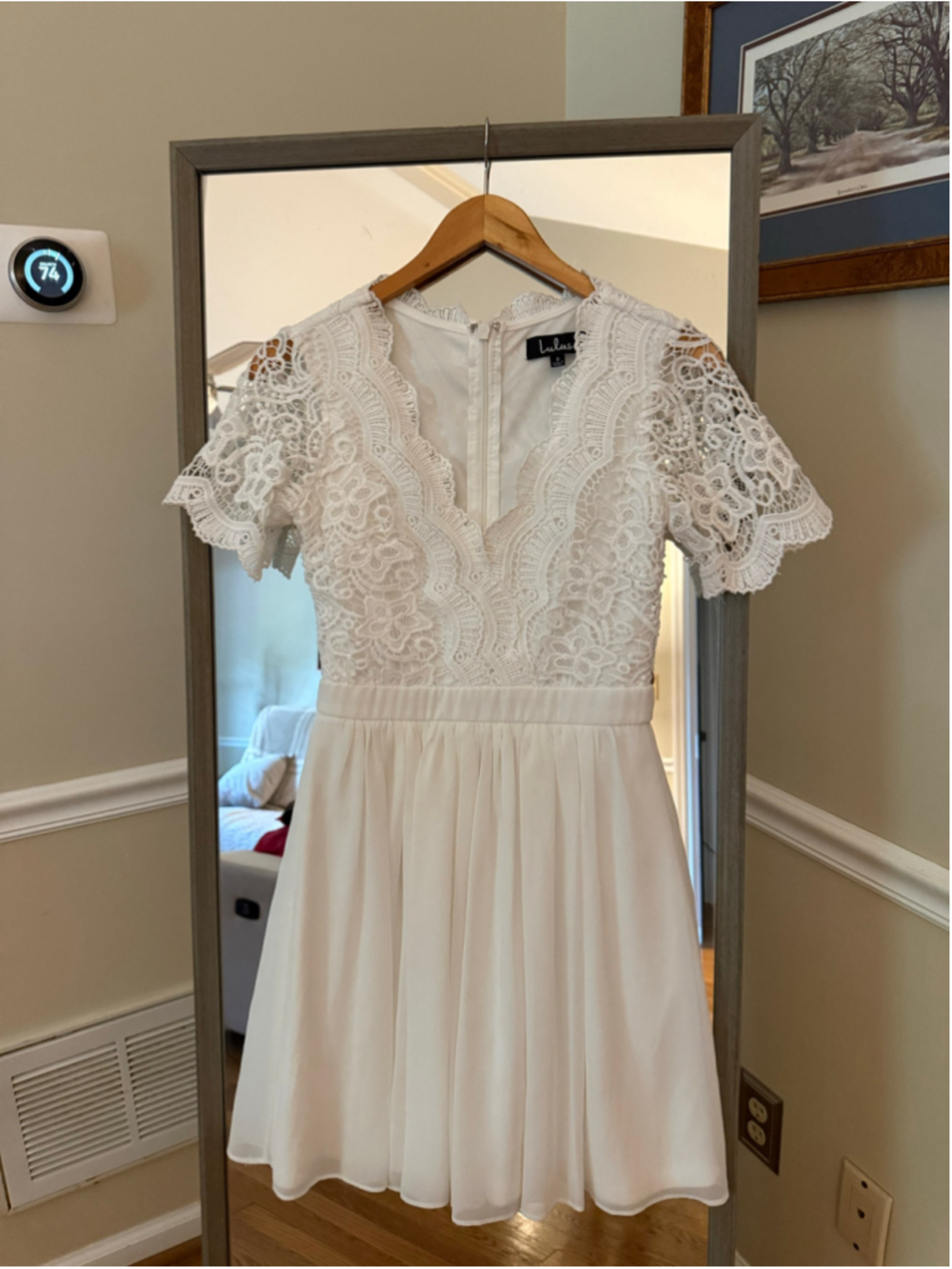 Women's Lulus White Lace Mini Dress Size S